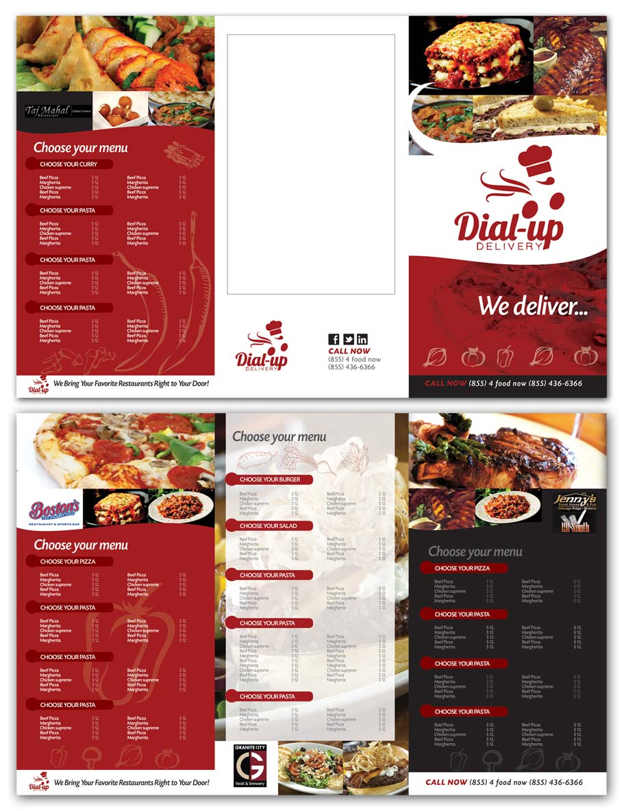 Menu Design by san011 for Dial-up Delivery | Design #2229891