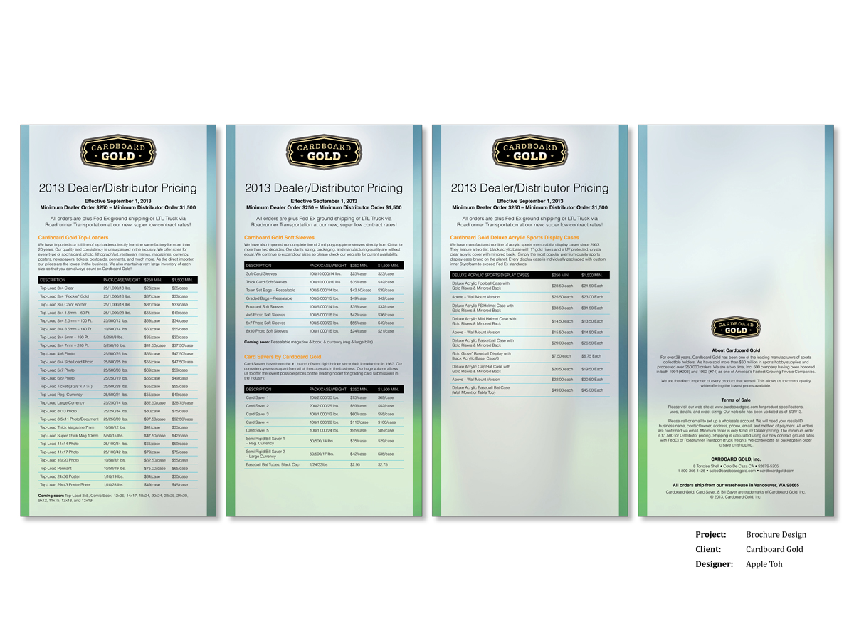 serious professional product graphic design for cardboard gold 2c