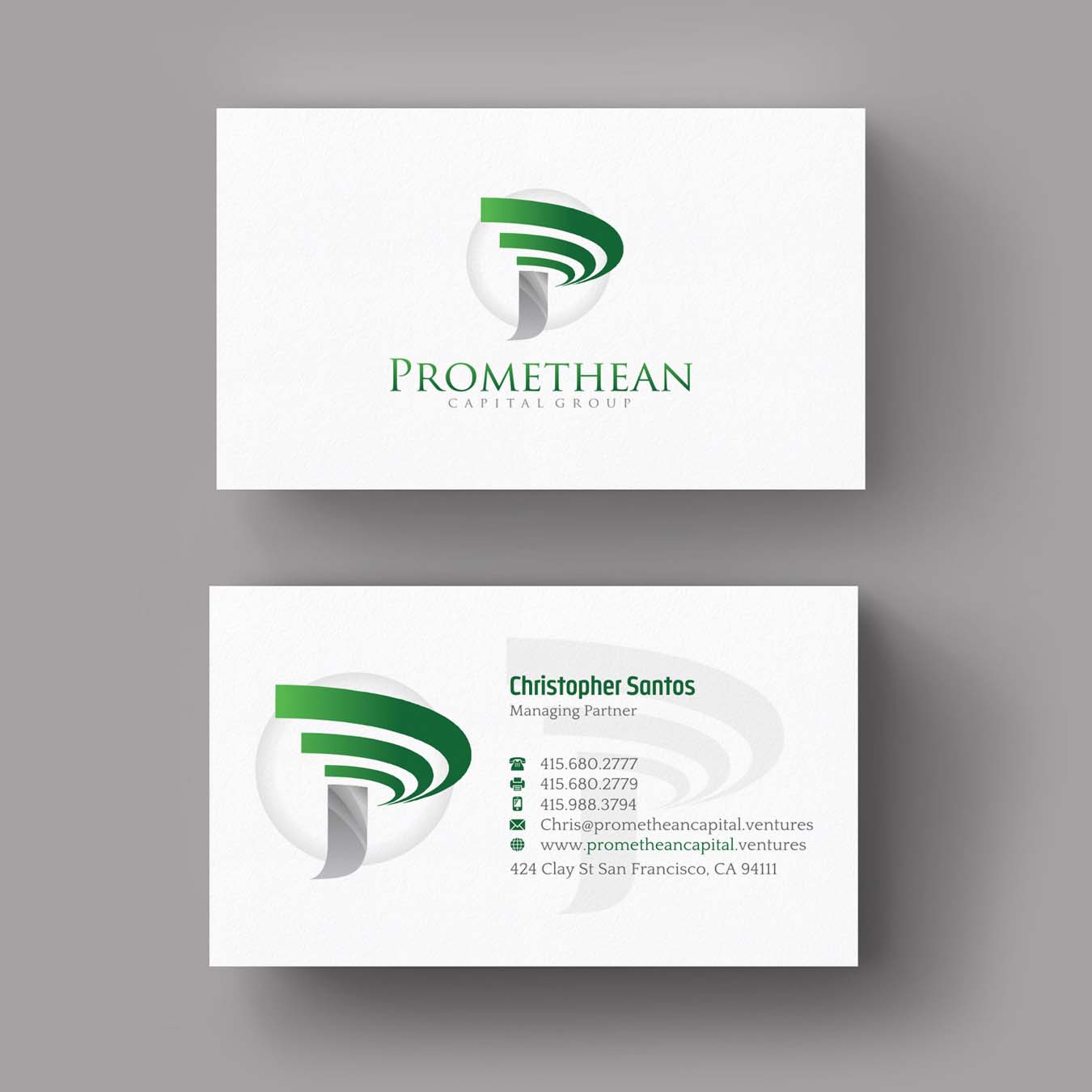 Business Card Design by INDIAN_Ashok for PROMETHEAN CAPITAL GROUP | Design #10696313