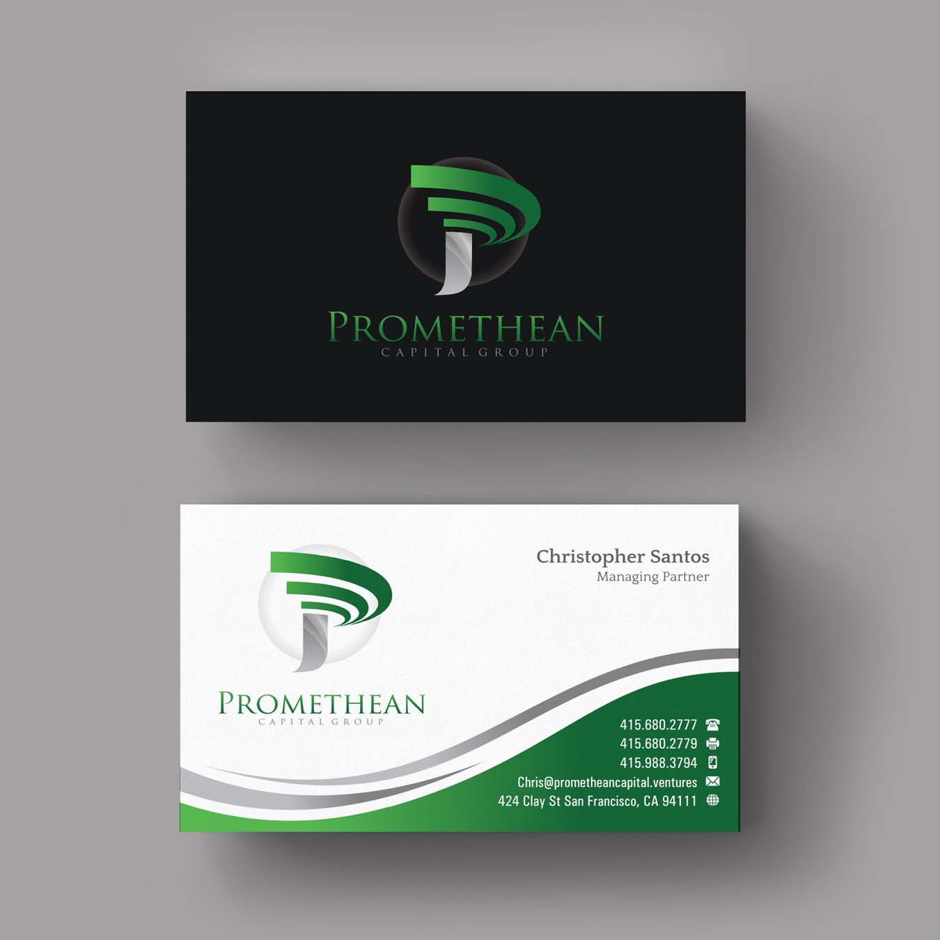 Business Card Design by INDIAN_Ashok for PROMETHEAN CAPITAL GROUP | Design #10696326