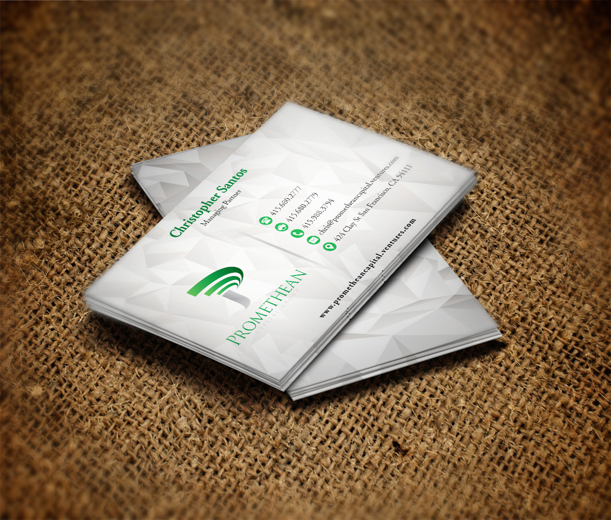 Visitenkarten-Design von Pointless Pixels India für PROMETHEAN CAPITAL GROUP | Design #10672312