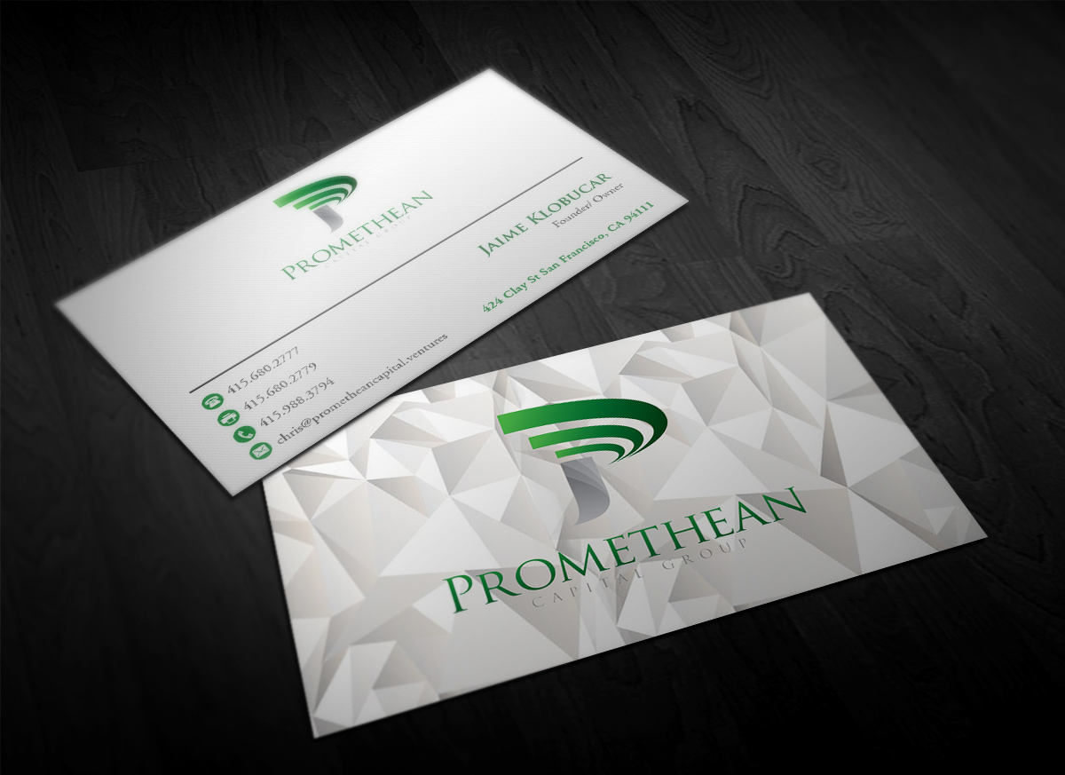 Diseño de Tarjeta de Presentación por Pointless Pixels India para PROMETHEAN CAPITAL GROUP | Diseño #10672412