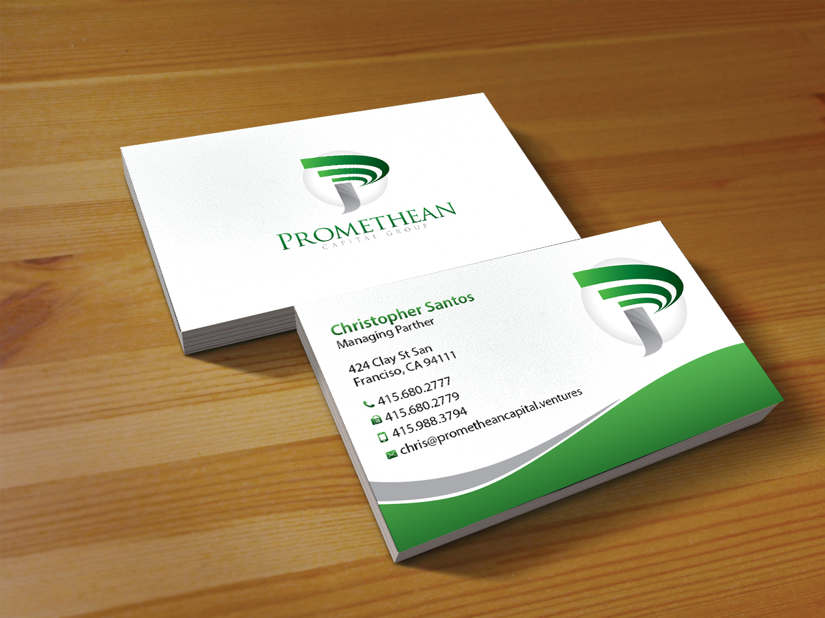 Business Card Design by Creations Box 2015 for PROMETHEAN CAPITAL GROUP | Design #10684175