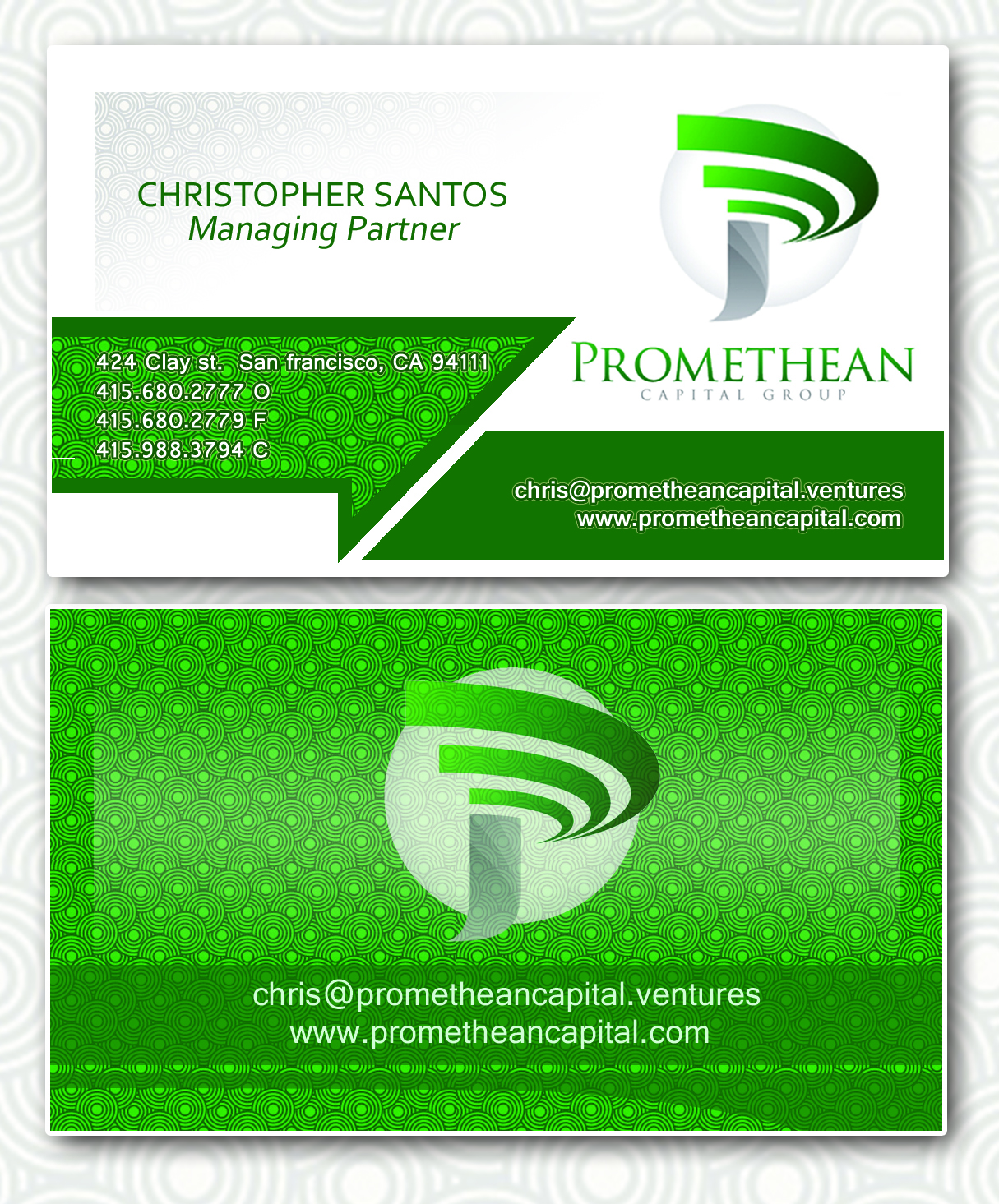 Visitenkarten-Design von masterdigiprint für PROMETHEAN CAPITAL GROUP | Design #10687081