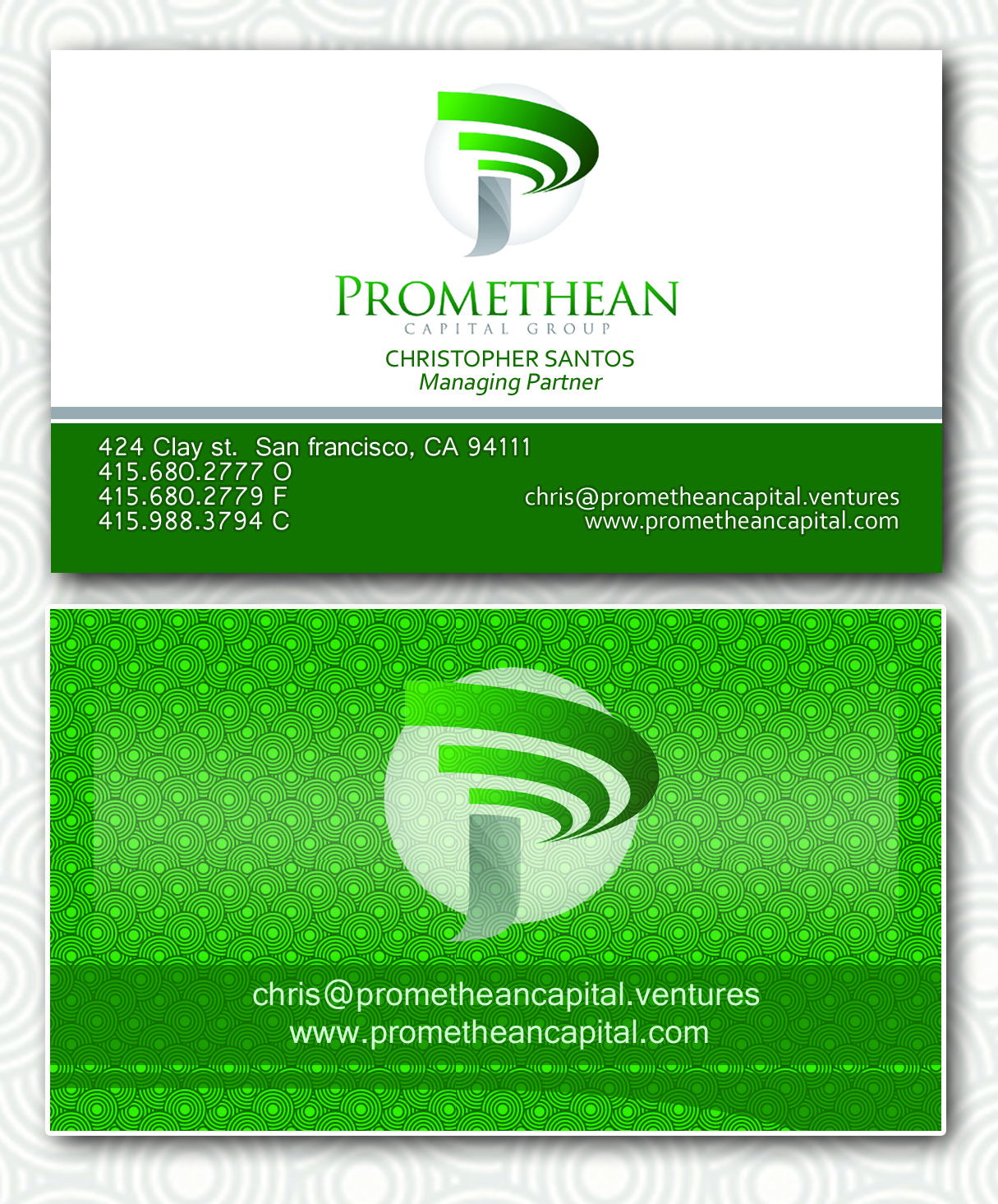 Visitenkarten-Design von masterdigiprint für PROMETHEAN CAPITAL GROUP | Design #10687083