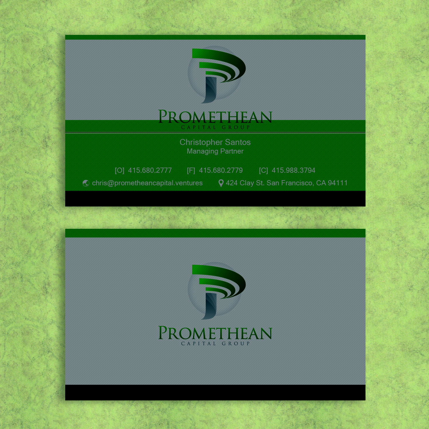Business Card Design by Louie Fuentes | Manobo Graphic Design Services for PROMETHEAN CAPITAL GROUP | Design #10738050