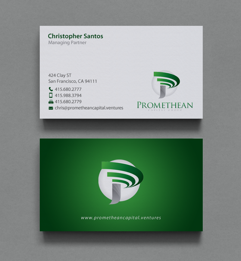 Business Card Design by chandrayaan.creative for PROMETHEAN CAPITAL GROUP | Design #10719984