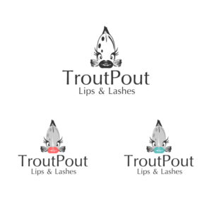 Trout Pout Lips & Lashes | Logo Design by REDcrackers.com