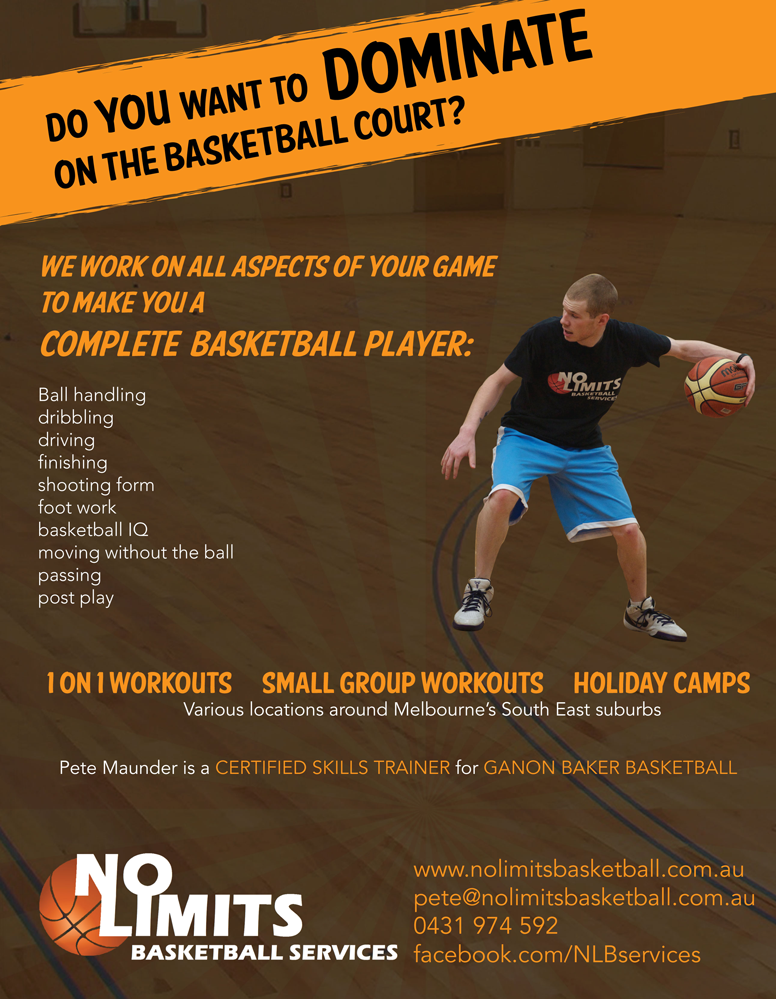Diseño de Flyer por Jon Saunders para No Limits Basketball Services | Diseño #2239880
