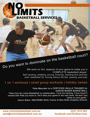 Flyer Design by amanda.jayde for No Limits Basketball Services | Design: #2232539