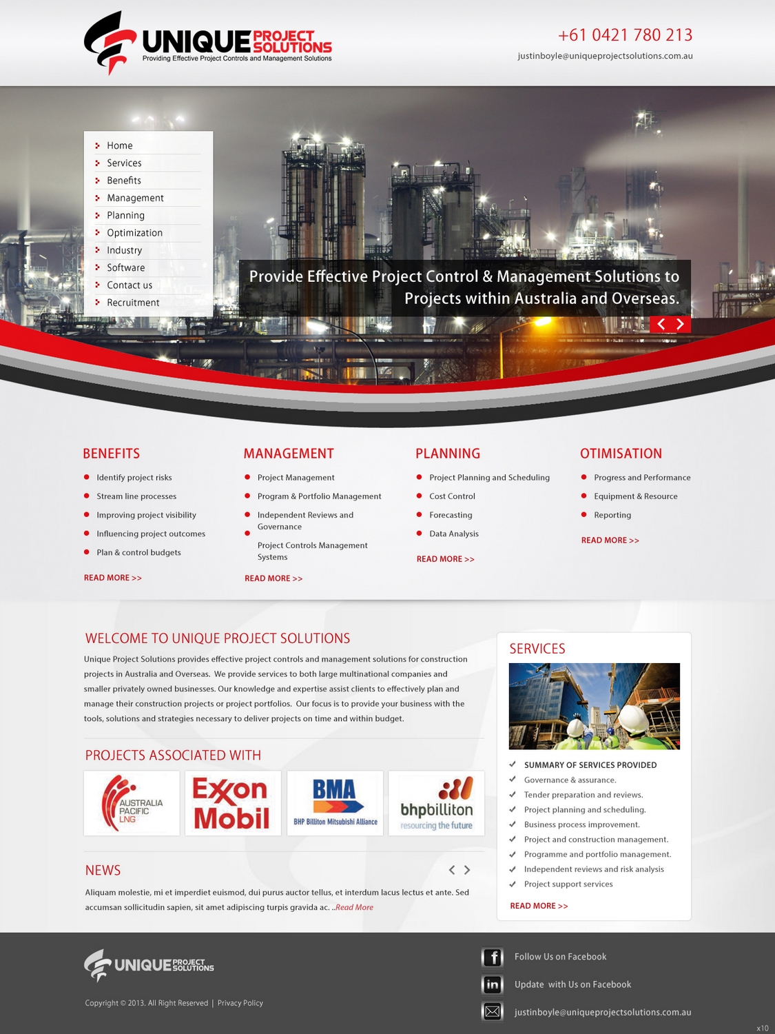 Web Design by pb for Unique Project Solutions | Design #2253500