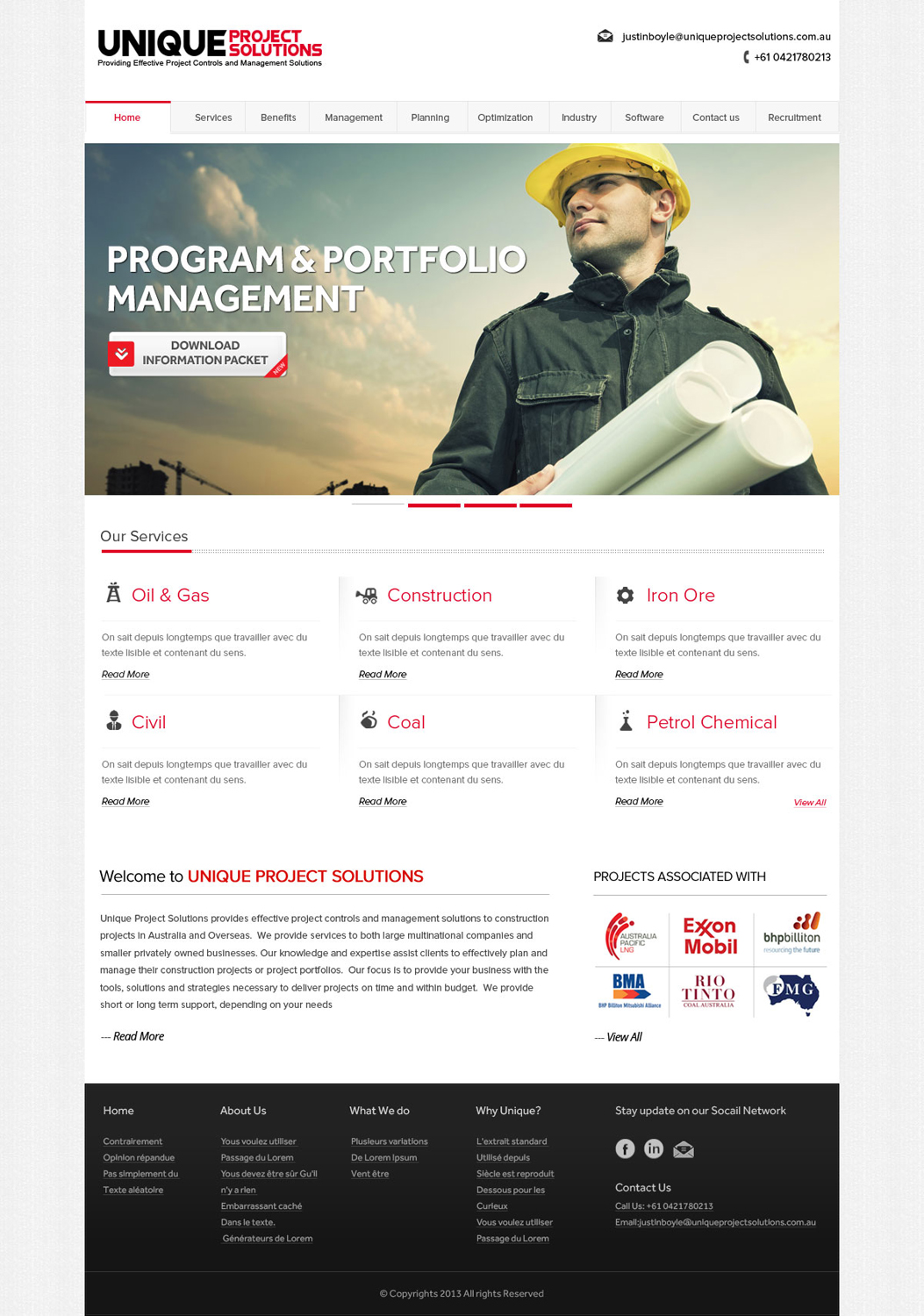 Diseño Web por OM para Unique Project Solutions | Diseño #2261328