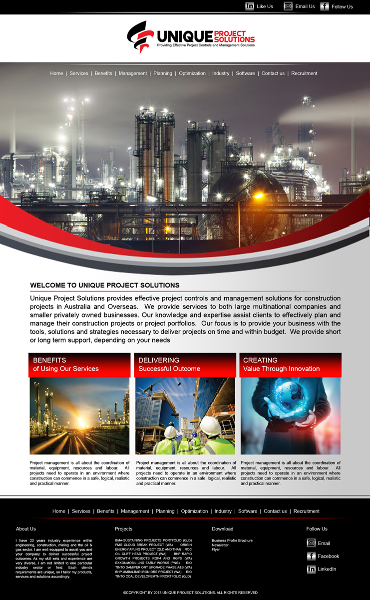 Web Design par noelopan1955 pour Unique Project Solutions | Design #2235024