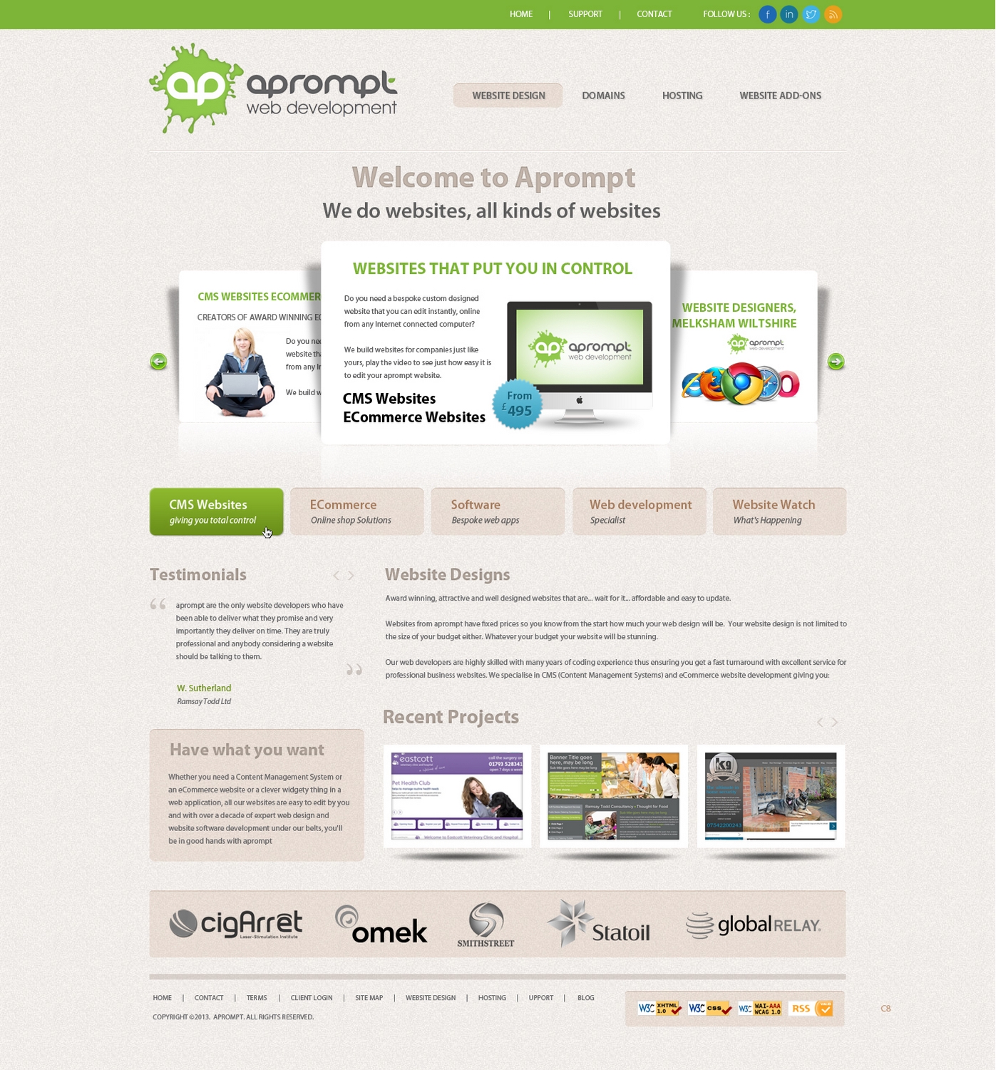 Diseño Web por pb para A Prompt Limited | Diseño #2241601
