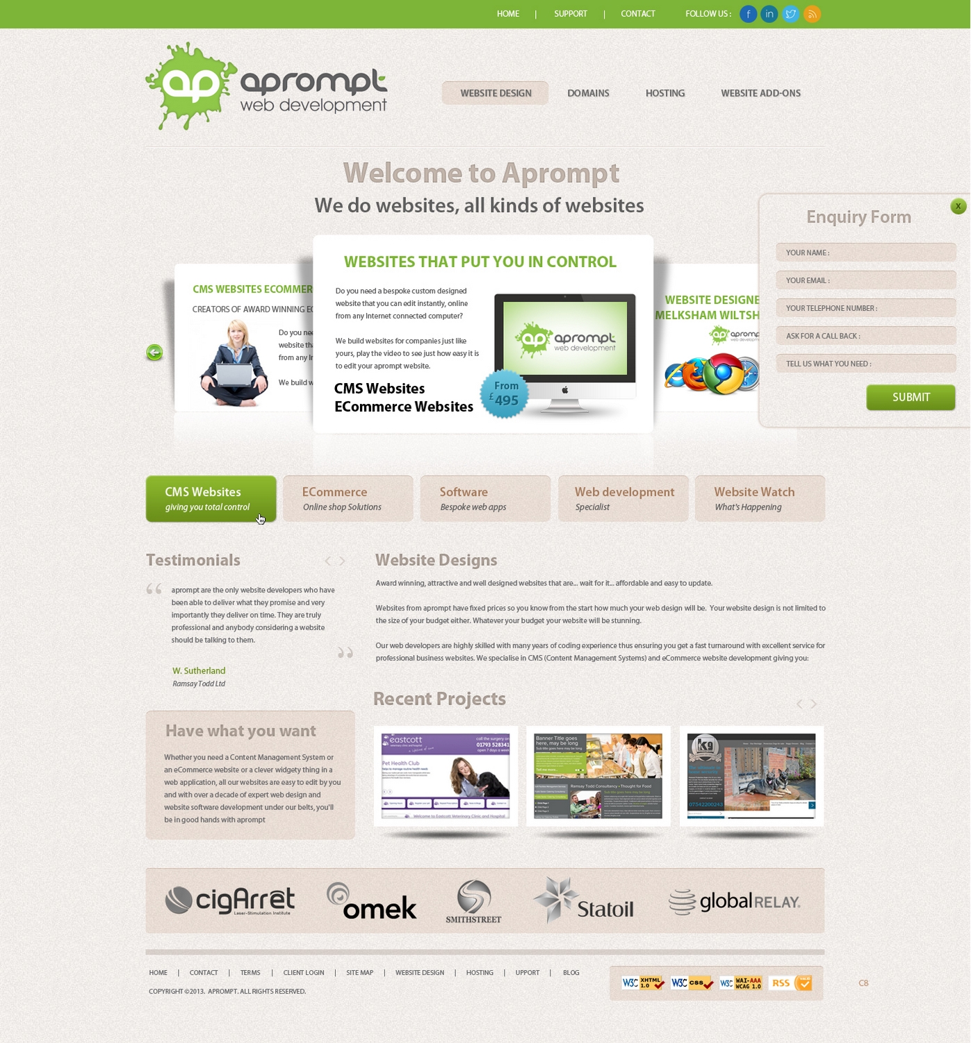 Diseño Web por pb para A Prompt Limited | Diseño #2241609