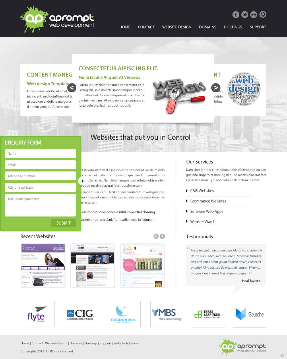 Web Design by pb for A Prompt Limited | Design #2248345