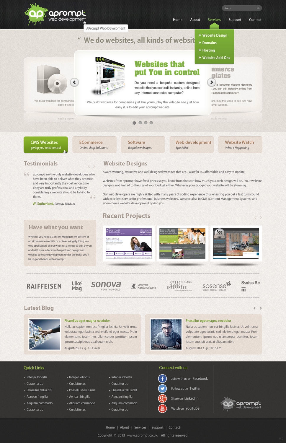 Web-Design von pb für A Prompt Limited | Design #2299325