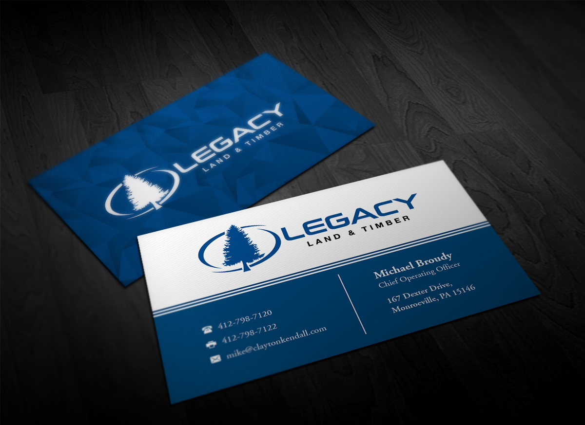 Design de Carte de Visite par Pointless Pixels India pour Legacy Land & Timber | Design #10668777
