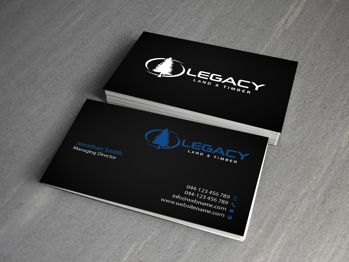 Diseño de Tarjeta de Presentación por Creations Box 2015 para Legacy Land & Timber | Diseño #10675166