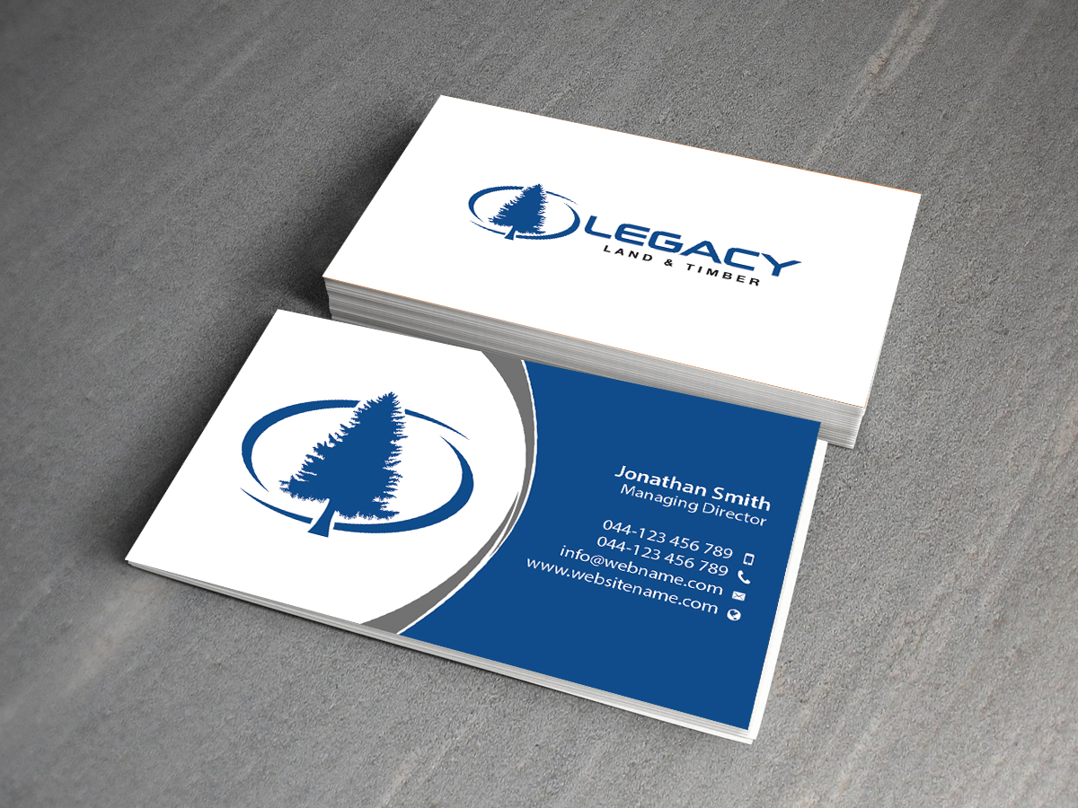 Diseño de Tarjeta de Presentación por Creations Box 2015 para Legacy Land & Timber | Diseño #10675167