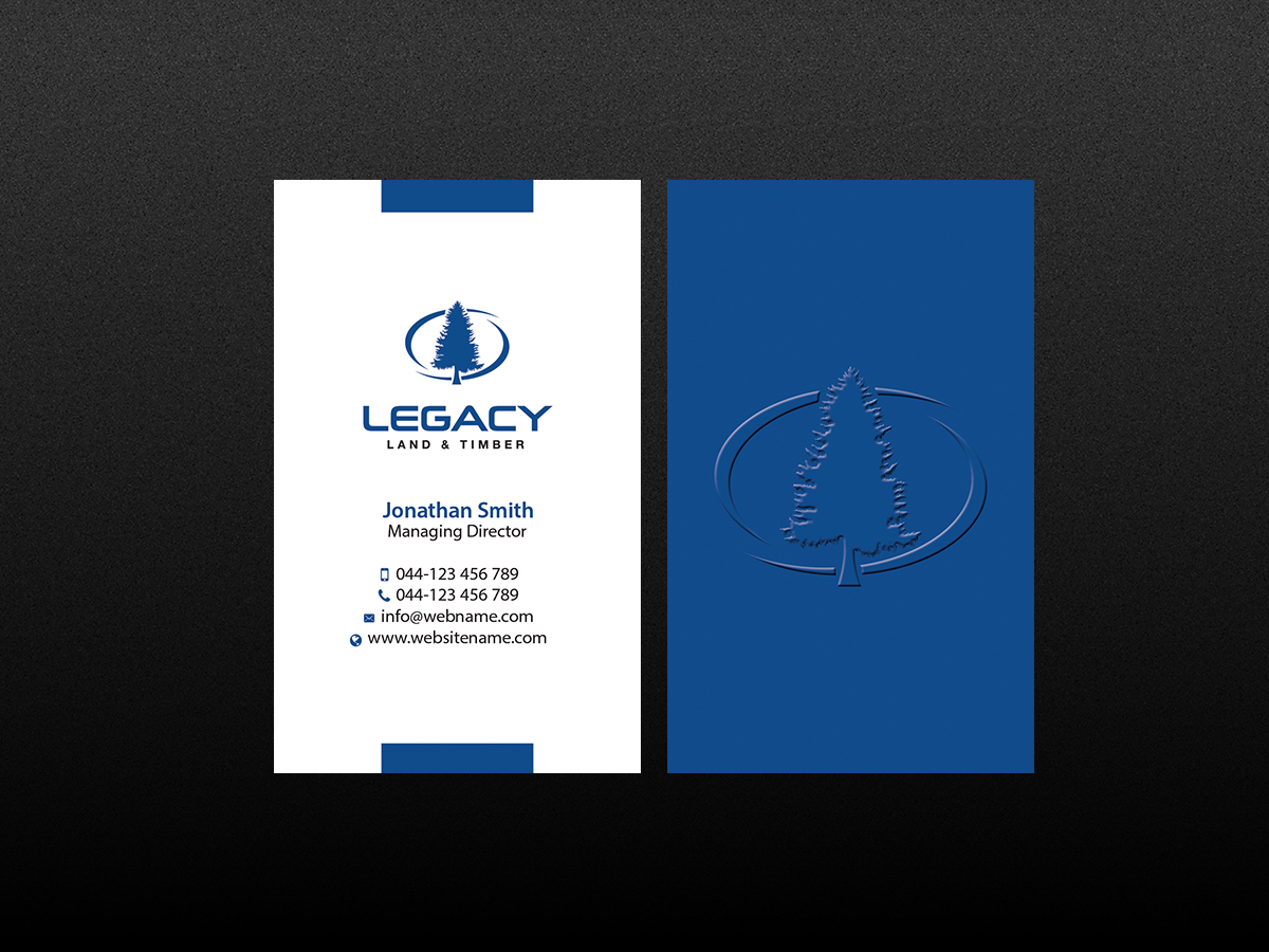 Diseño de Tarjeta de Presentación por Creations Box 2015 para Legacy Land & Timber | Diseño #10675168