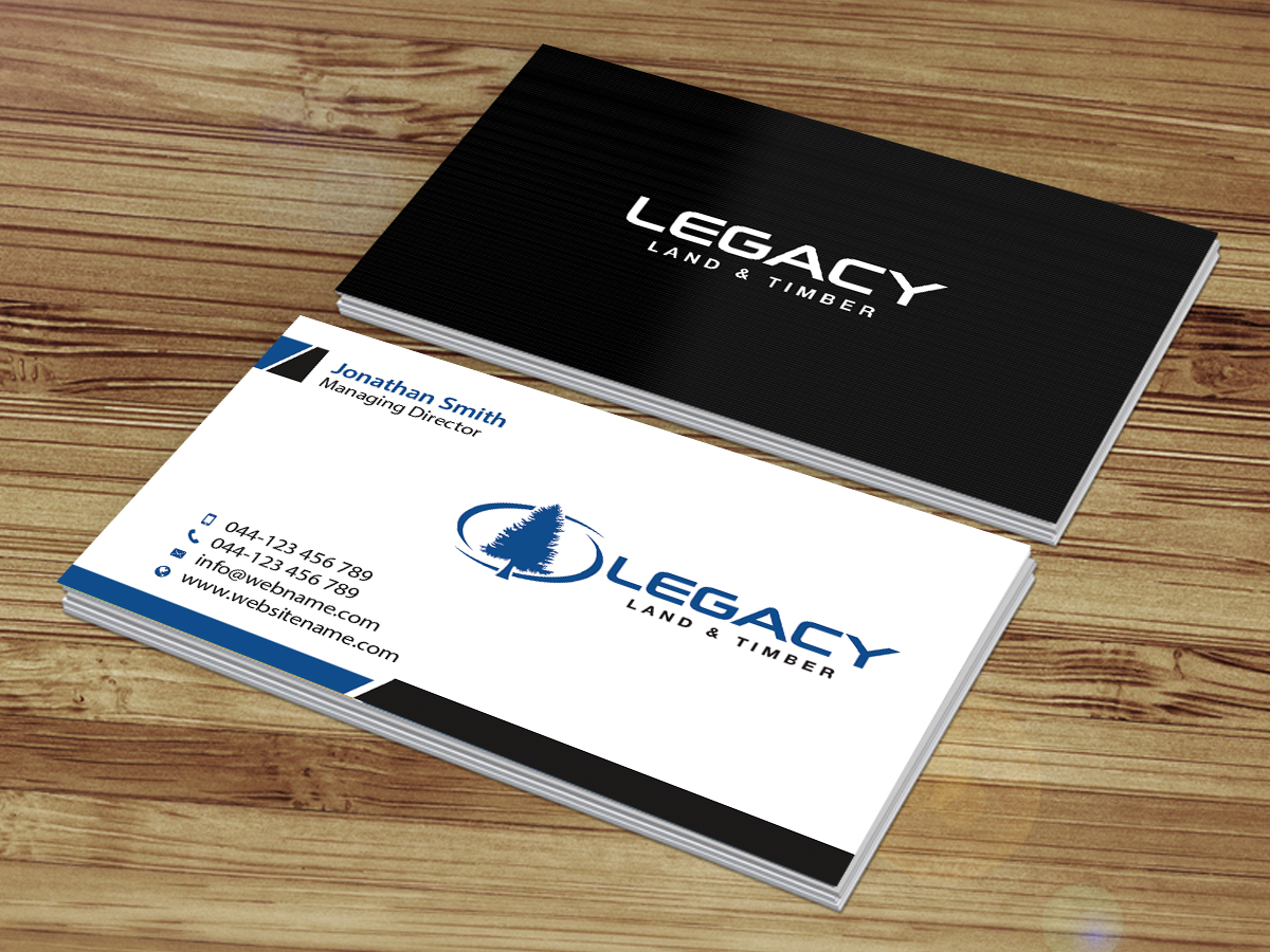 Diseño de Tarjeta de Presentación por Creations Box 2015 para Legacy Land & Timber | Diseño #10675173