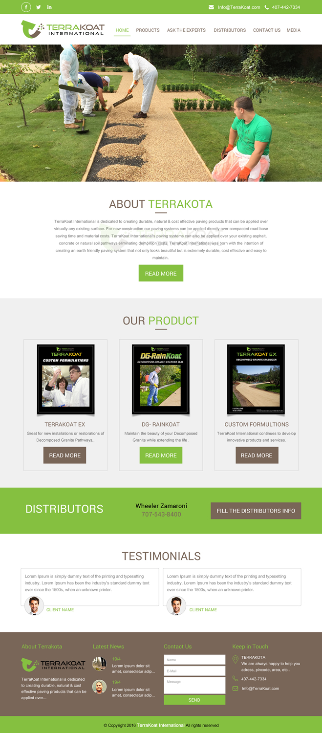 Web Design by rightway for TerraKoat International | Design #10676178