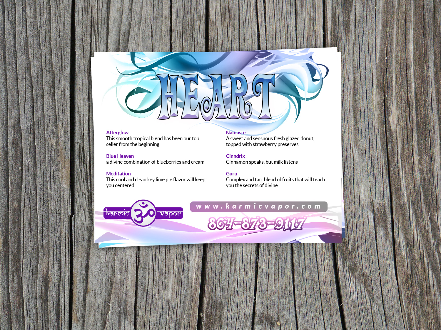 Postcard Design by Priyo Subarkah for Karmic Vapor | Design #10693430