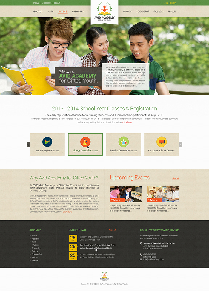 Web Design by the-lion-king for Ardent Academy for Gifted Youth | Design #2250474