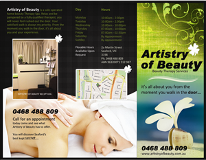 Broschüren-Design von uk für Artistry of Beauty | Design #2241500