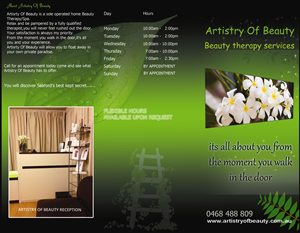 Broschüren-Design von lakmal jayathilaka für Artistry of Beauty | Design: #2245504