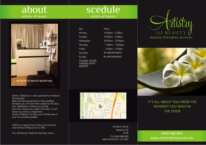 Brochure Design by RINIDEH for Artistry of Beauty | Design #2239116
