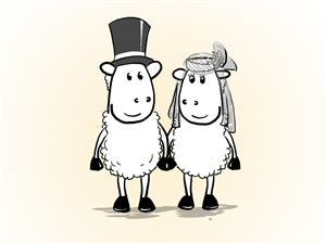 Illustration Design for two sheeps | Illustration Design by Voltage Gated