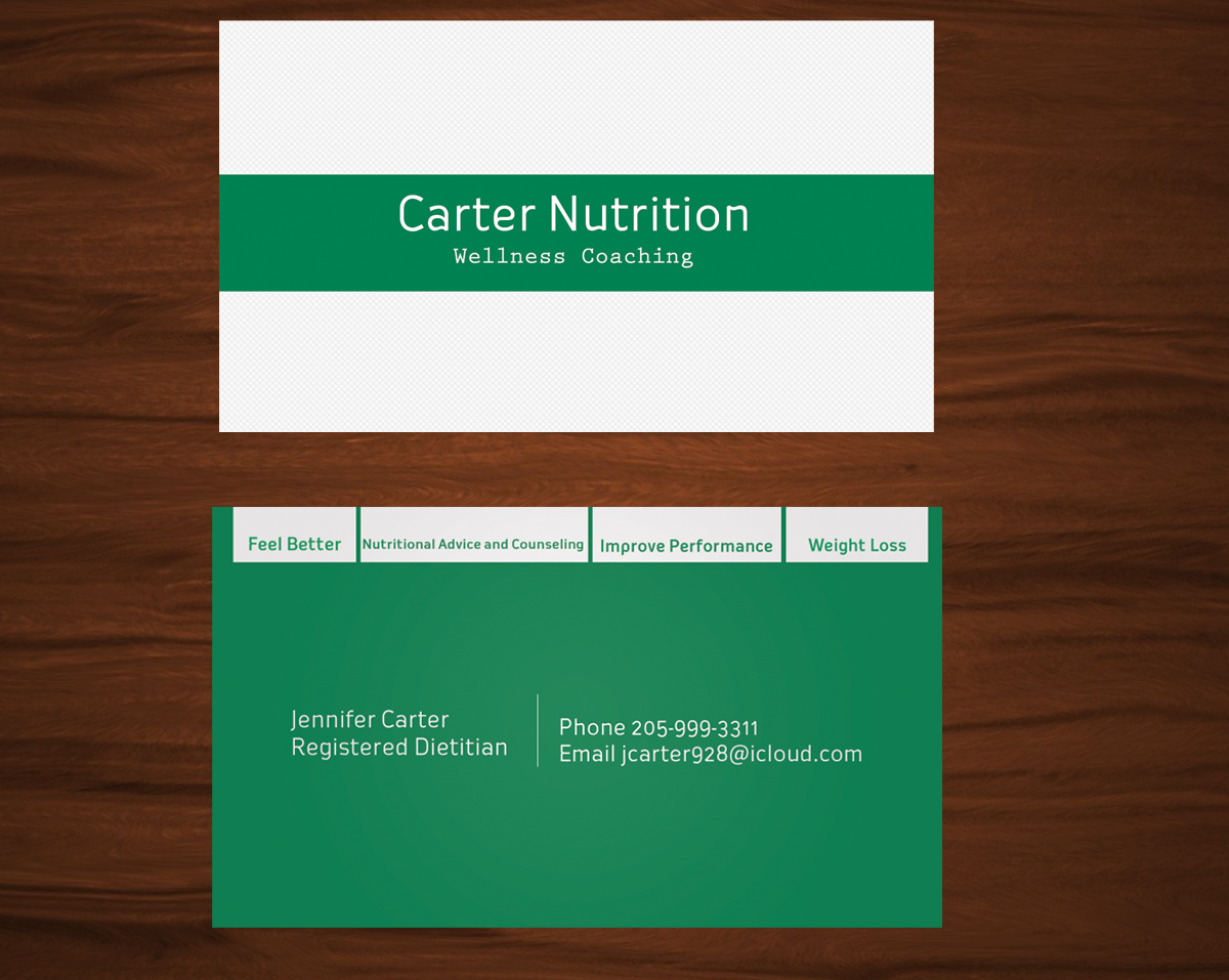 Diseño de Tarjeta de Presentación por areeba para Carter Nutrition | Diseño #2247882