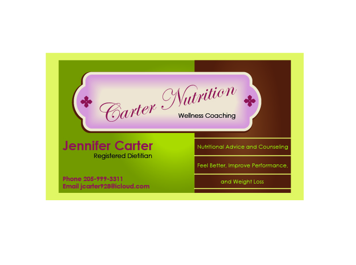 Diseño de Tarjeta de Presentación por iqbal para Carter Nutrition | Diseño #2246596
