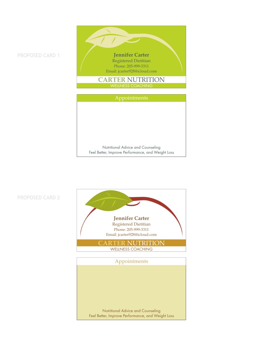 Business Card Design by aLiEN designs for Carter Nutrition | Design #2254474