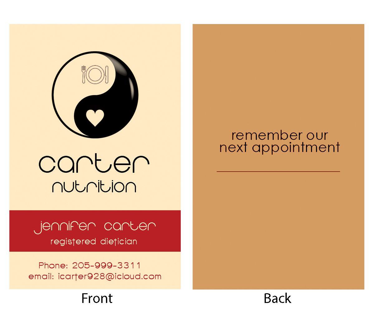 Business Card Design by Gautami Hazra for Carter Nutrition | Design #2249883