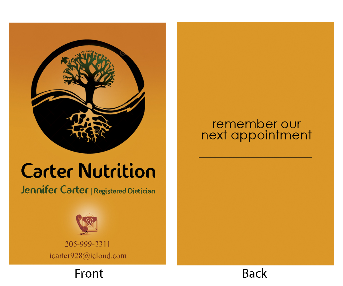Business Card Design by Gautami Hazra for Carter Nutrition | Design #2249901