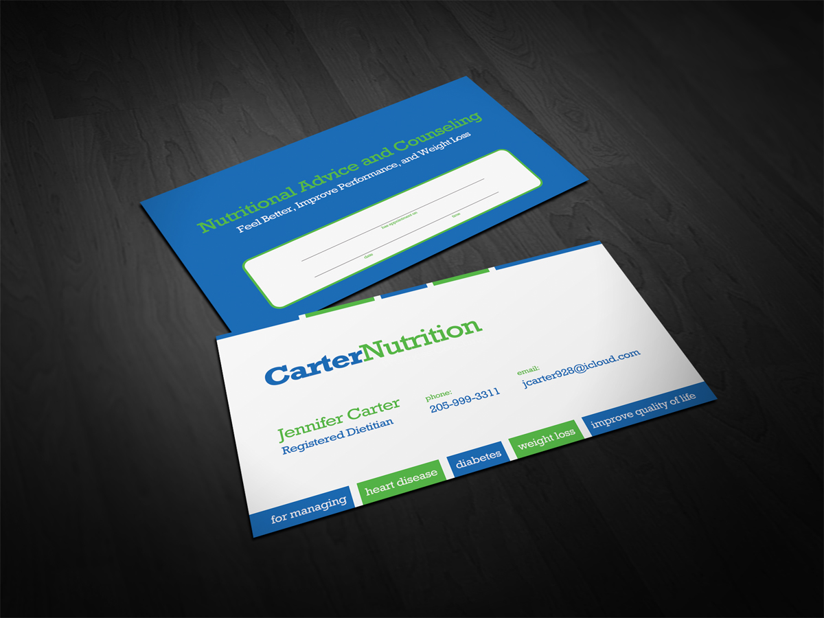 Business Card Design by diRtY.EMM for Carter Nutrition | Design #2252955