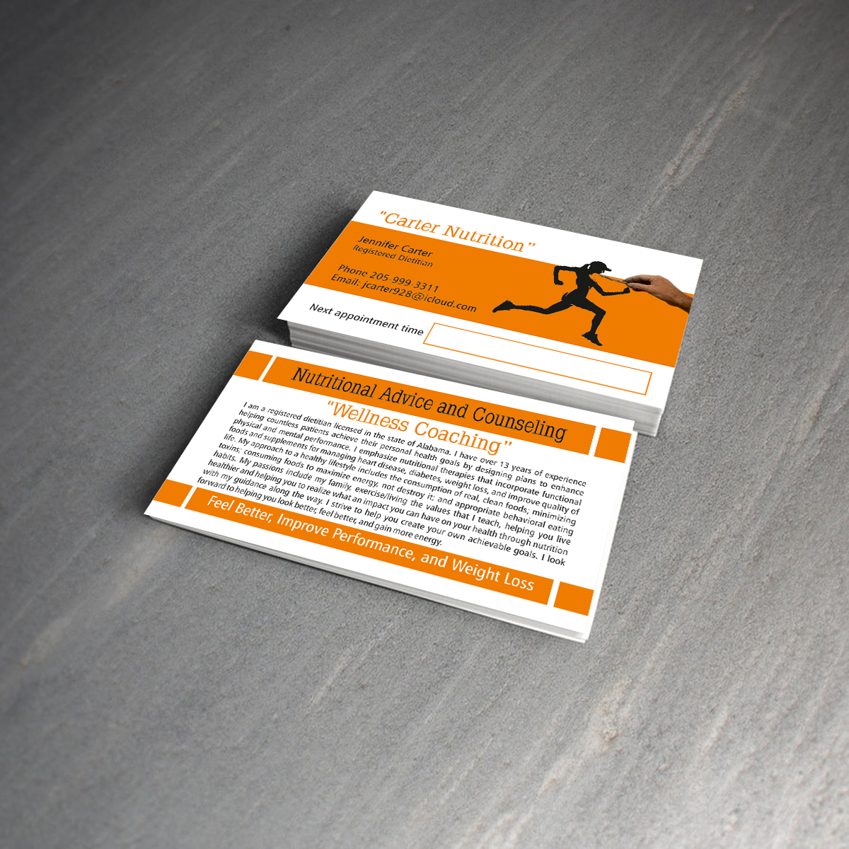 Diseño de Tarjeta de Presentación por dkthedon para Carter Nutrition | Diseño #2250674