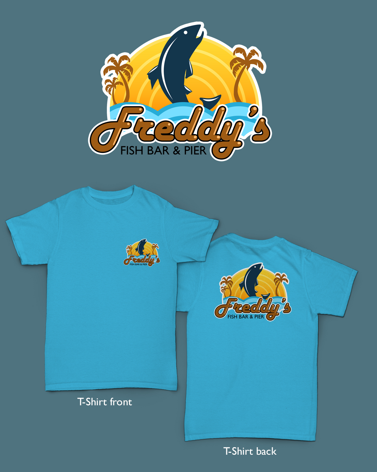 T-Shirt-Design von TAHAZ für Freddy's Fish Bar & Pier | Design #11388661