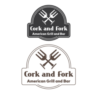 Cork and Fork - American Grill and Bar | Logo Design by Hatem