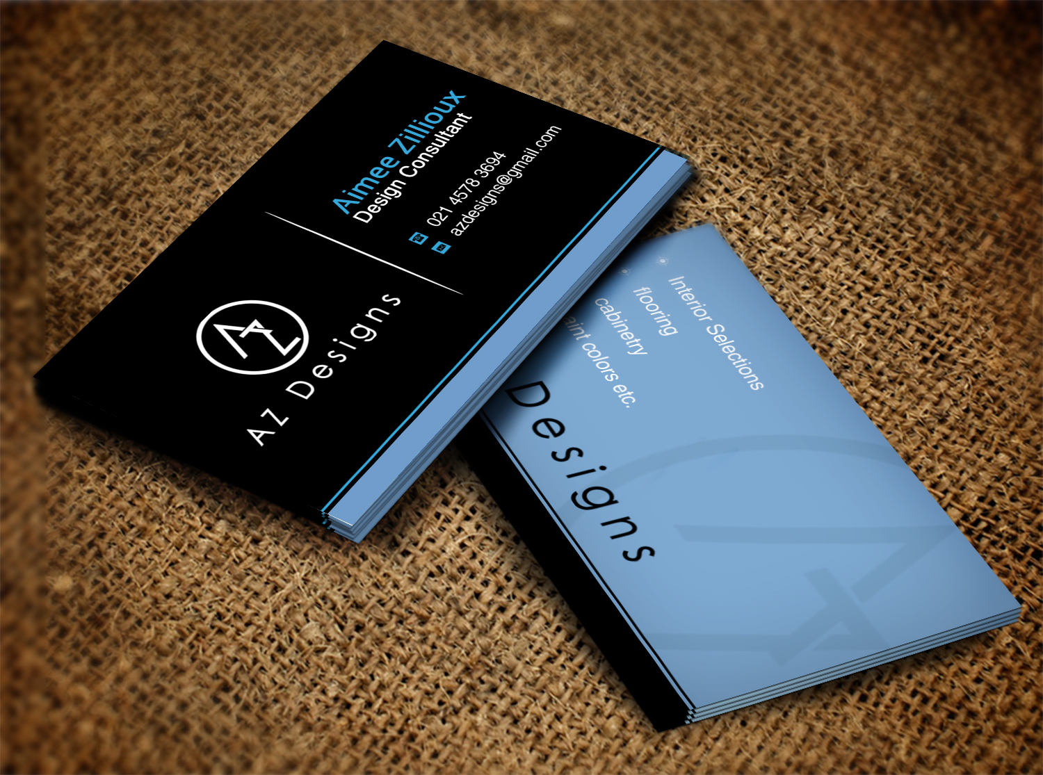 Business Card Design by Lanka Ama for AZ Designs | Design #10727225