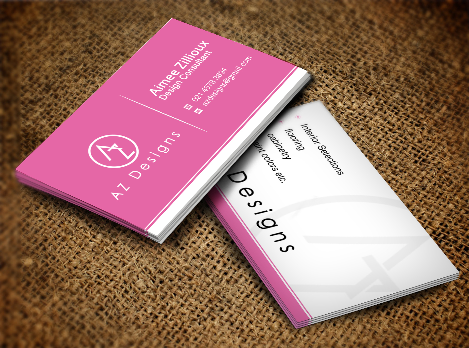 Business Card Design by Lanka Ama for AZ Designs | Design #10727226