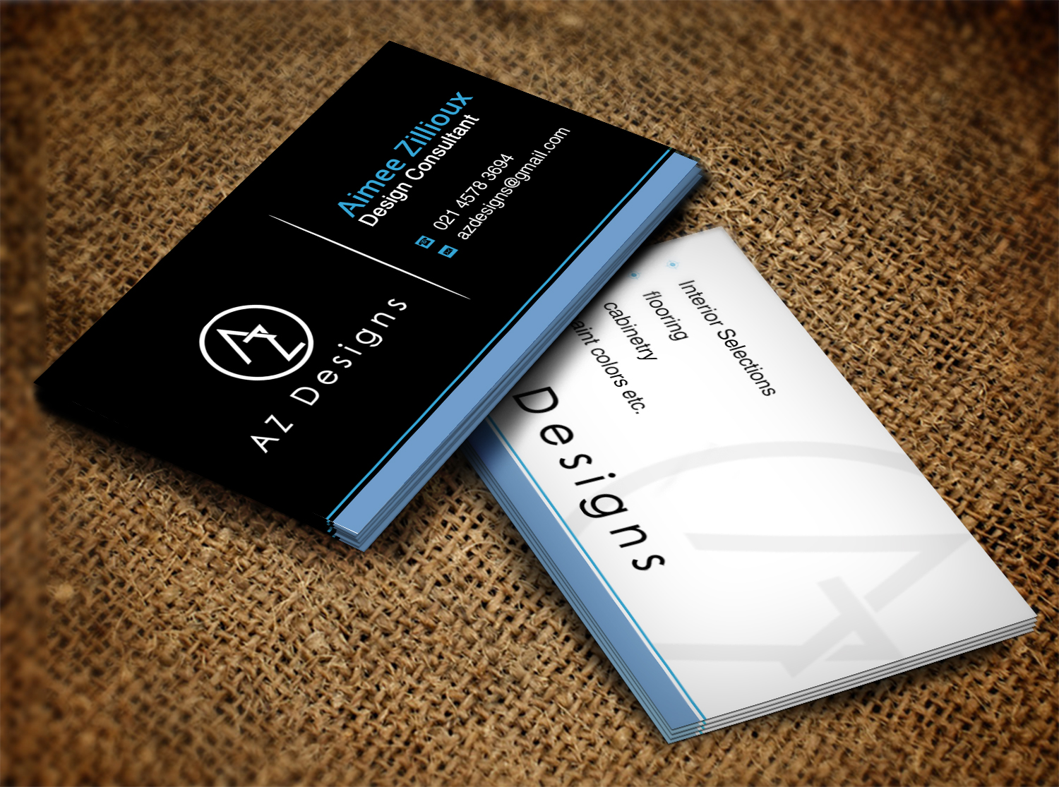Business Card Design by Lanka Ama for AZ Designs | Design #10727228