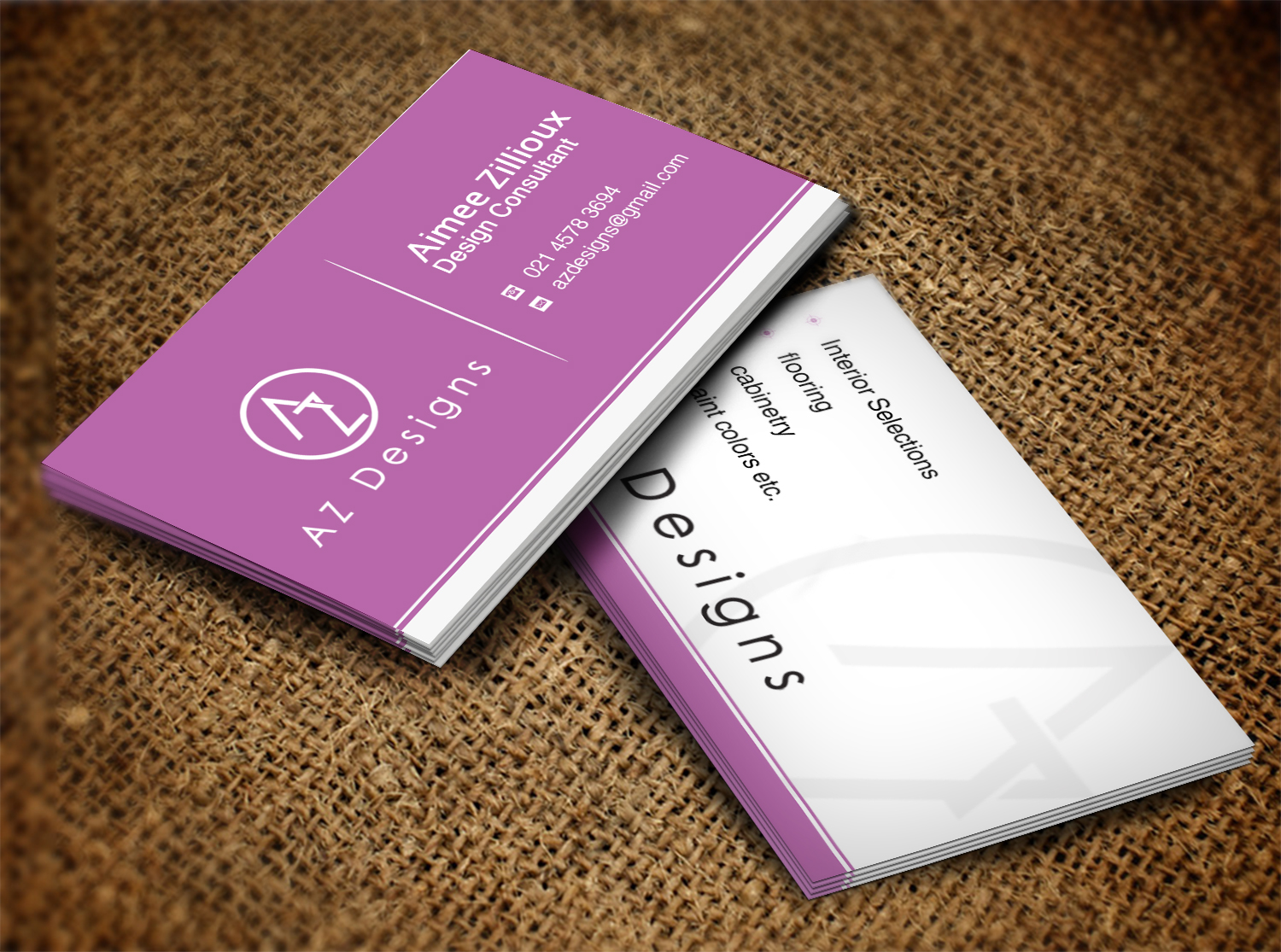 Business Card Design by Lanka Ama for AZ Designs | Design #10727229