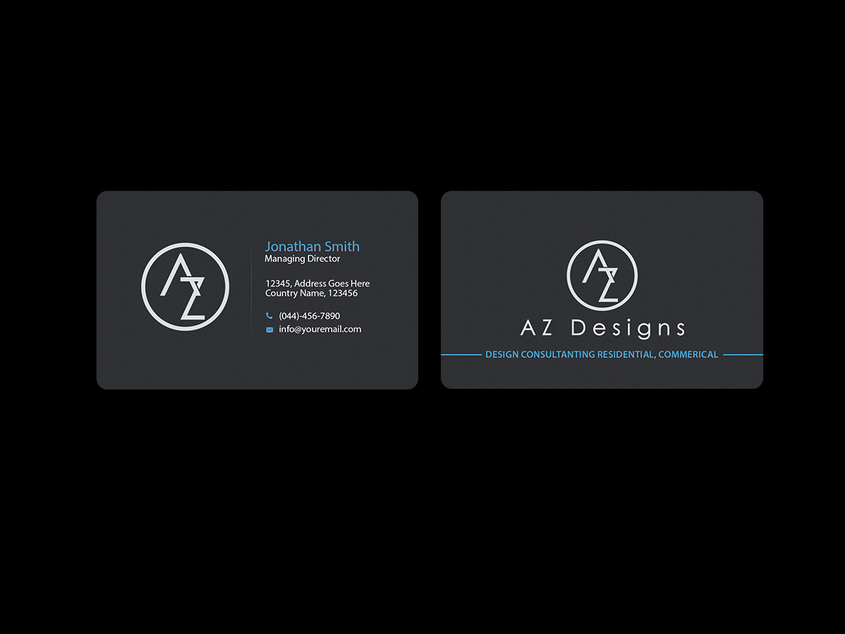 Visitenkarten-Design von Creations Box 2015 für AZ Designs | Design #10744174