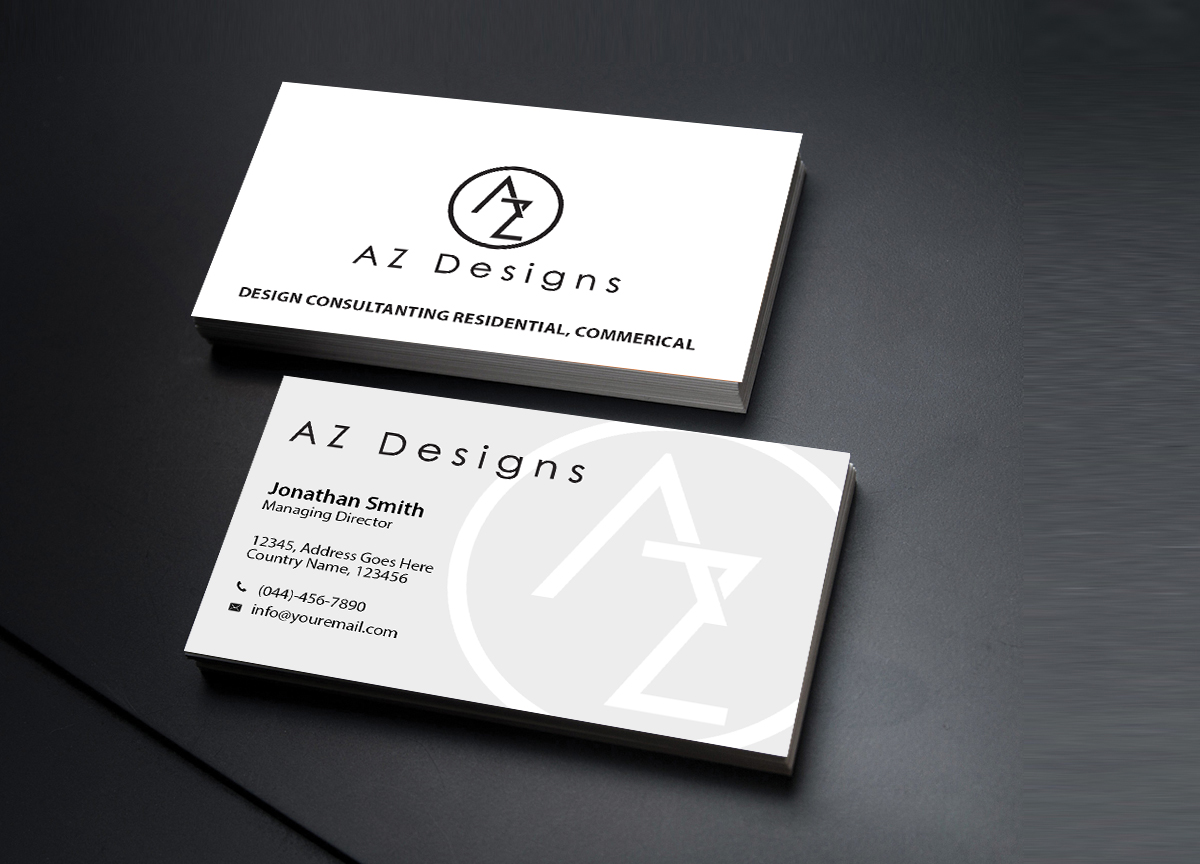 Business Card Design by Creations Box 2015 for AZ Designs | Design #10744179