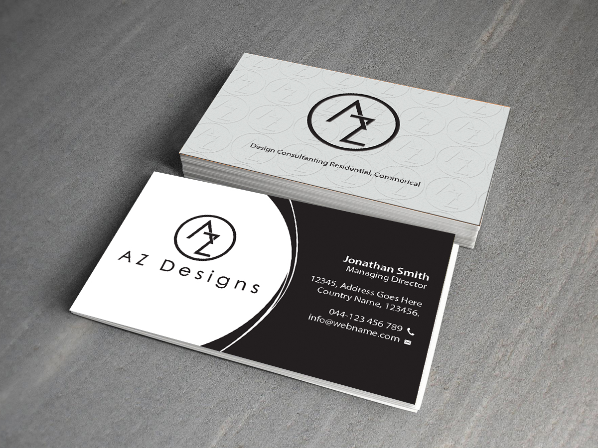 Business Card Design by Creations Box 2015 for AZ Designs | Design #10744187