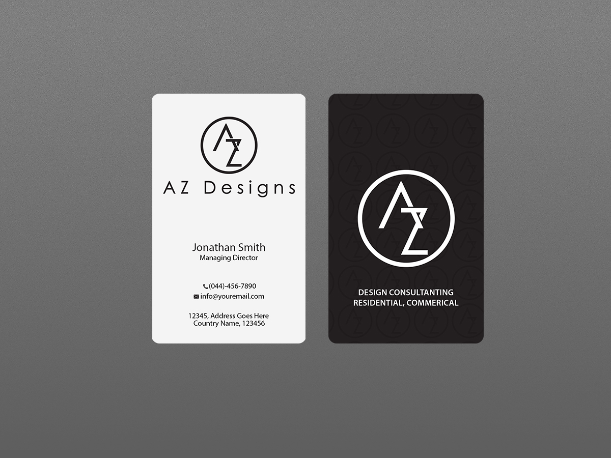 Business Card Design by Creations Box 2015 for AZ Designs | Design #10744206